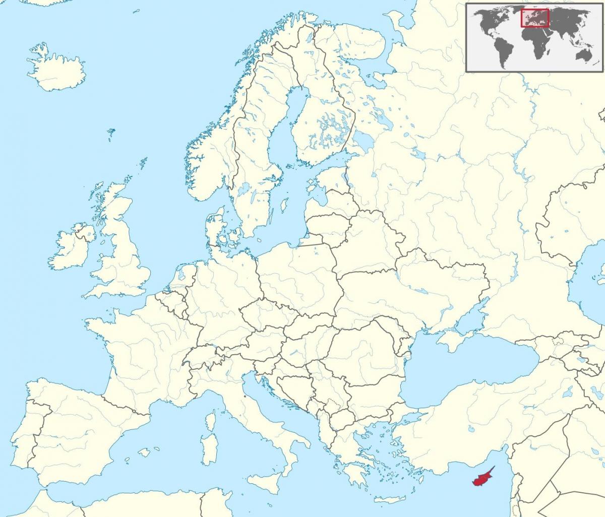 дэлхийн газрын зураг харагдаж байгаа Кипр
