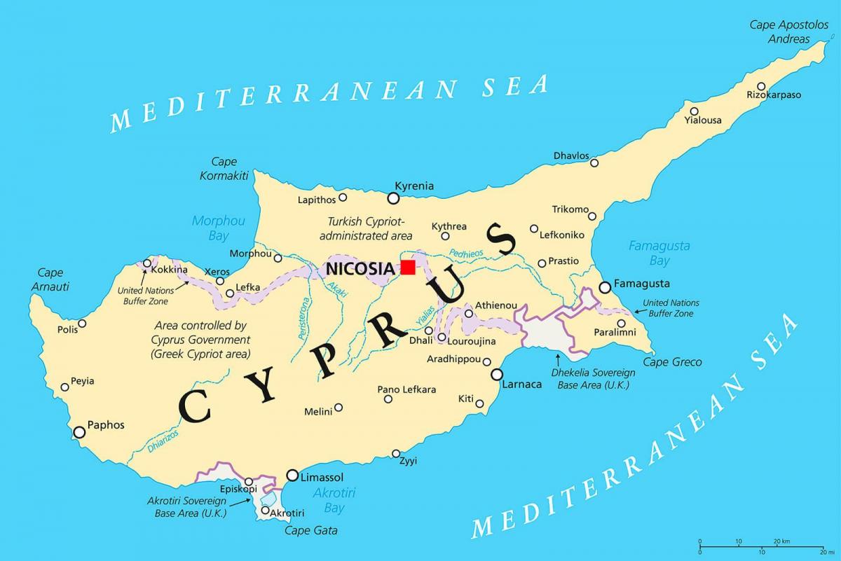 газрын зураг харагдаж байгаа Кипр