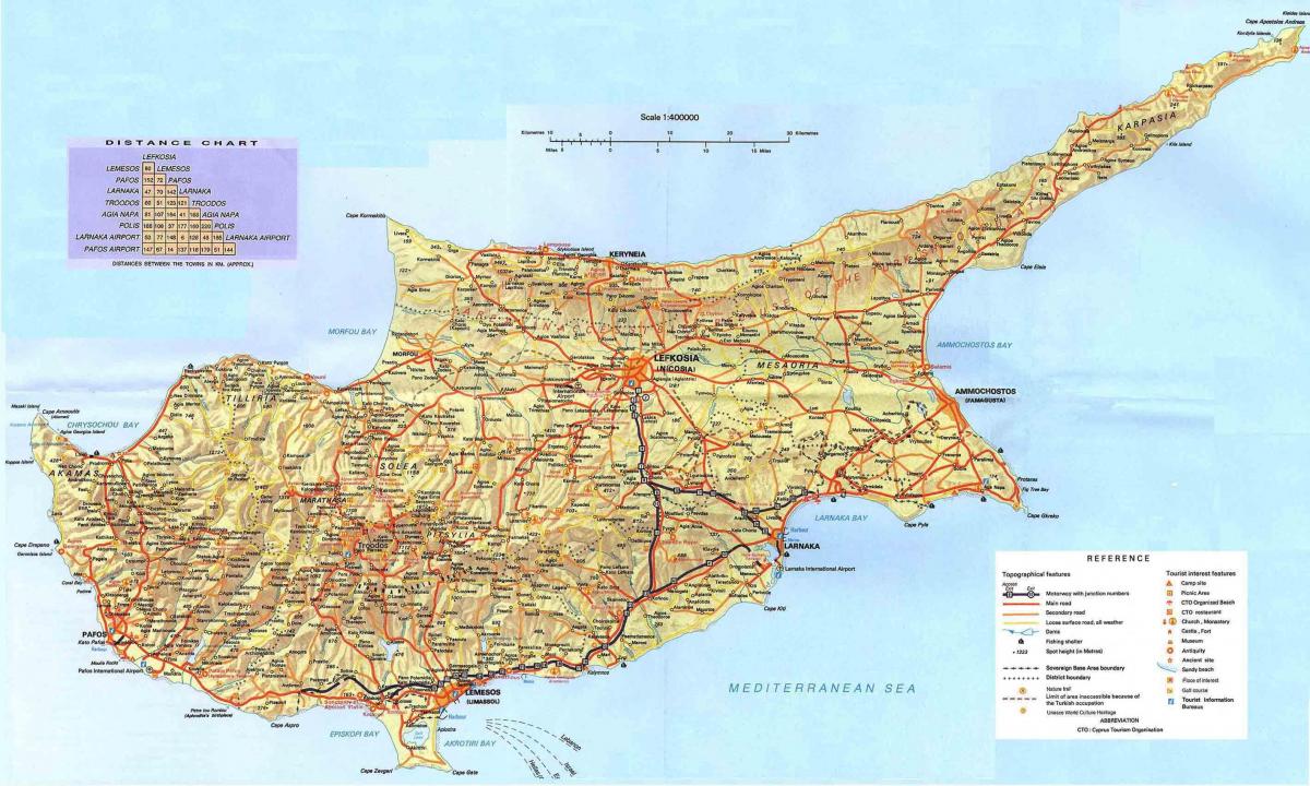 Кипр улс дахь дэлхийн газрын зураг нь