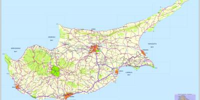 Газрын зураг авто замын Кипр